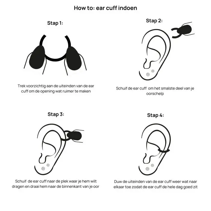 Twisted ear cuff doble - 925 zilver