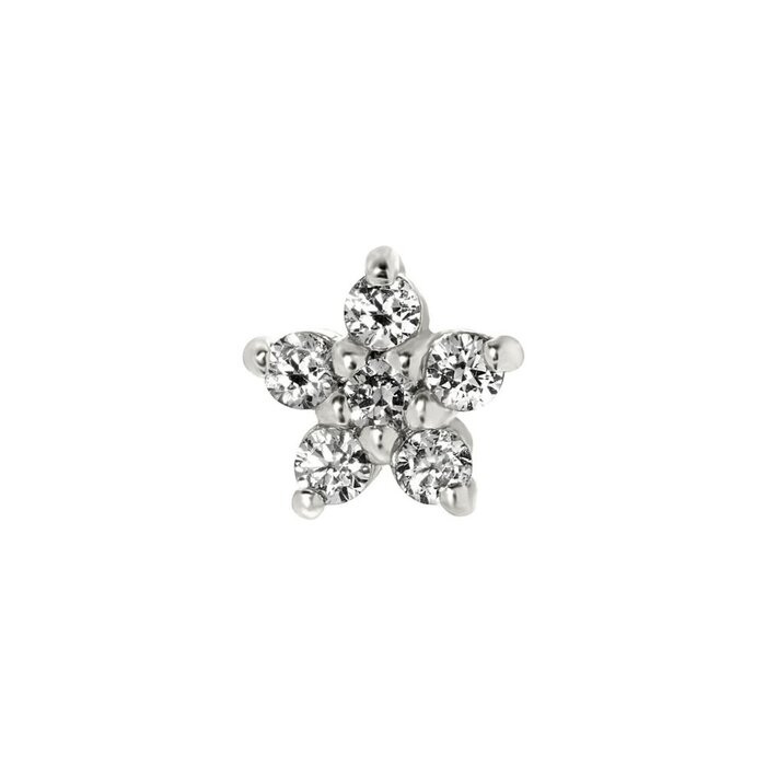 Flower stud CZ - 925 zilver