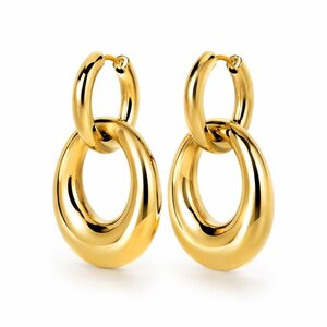 Curve Link oorbellen - goud