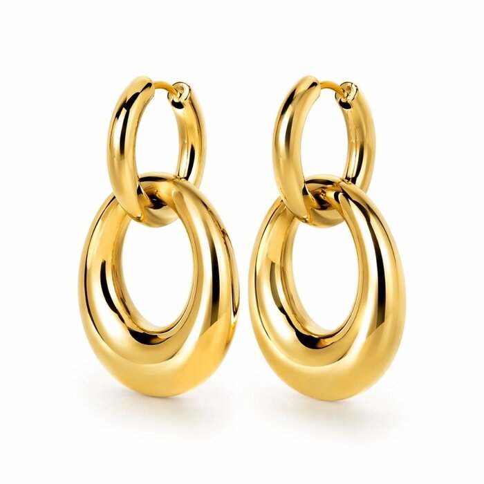 Curve Link oorbellen - goud