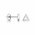 Open triangle oorknopjes - 925 zilver