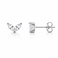 Zirconia Leaf oorknopjes - 925 zilver