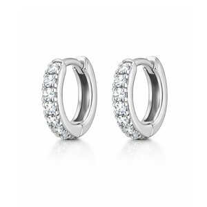 Pave hugging hoops - 925 zilver