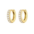 Pave hugging hoops - Goldplated