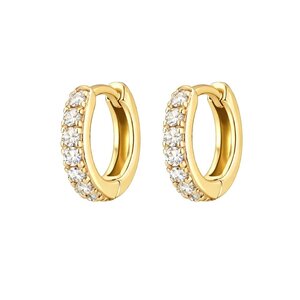 Pave hugging hoops - Goldplated