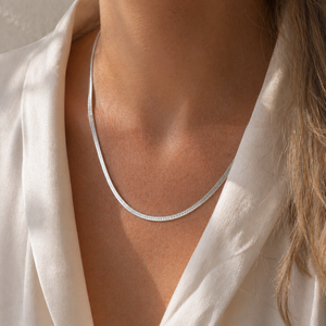 Flat snake necklace - 925 zilver