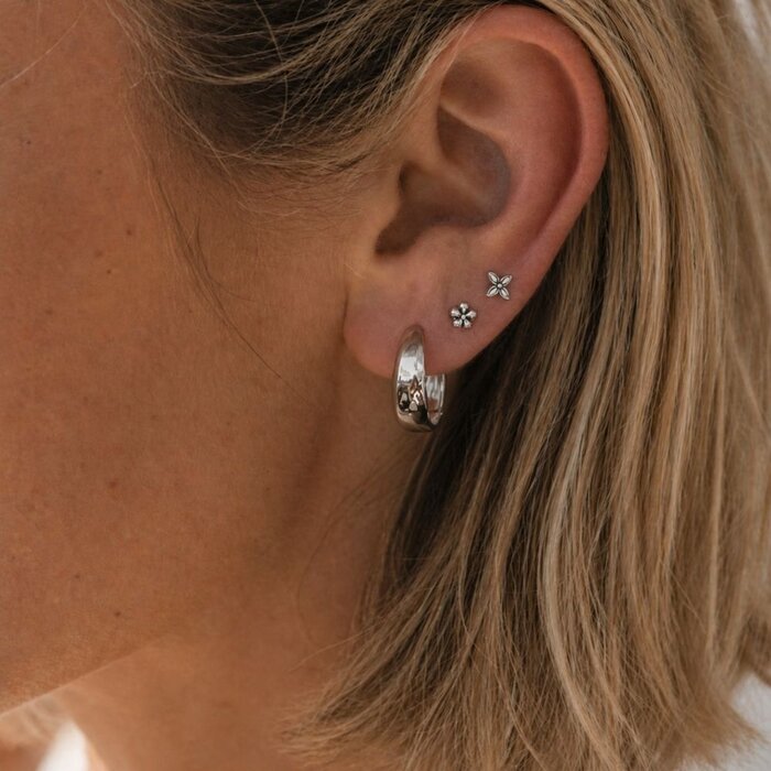 Boho oorknopjes Flor - 925 zilver