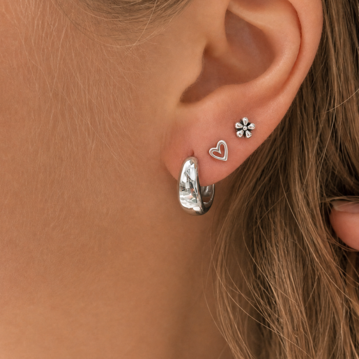 Boho oorknopjes Flor - 925 zilver