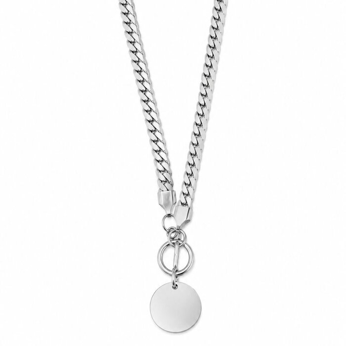 Ketting met disc - Stainless steel