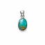 Ovalen hanger turquoise - 925 zilver