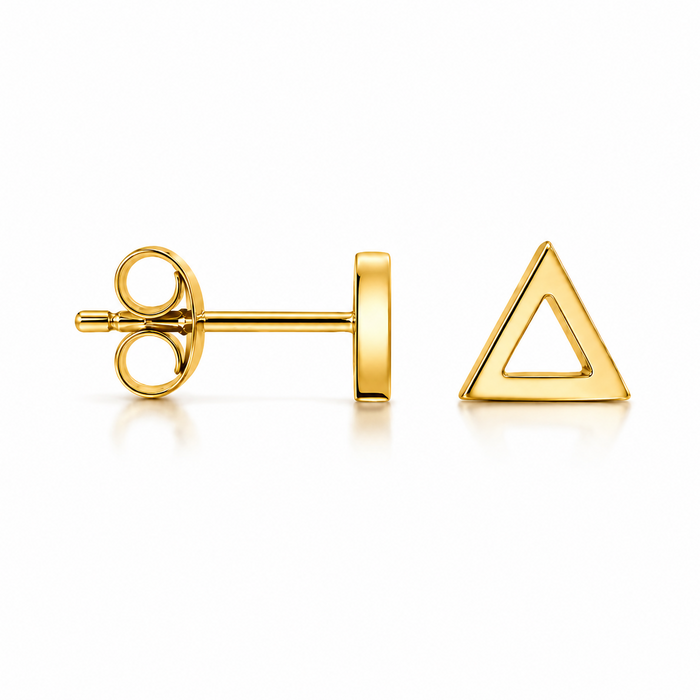 Triangle oorknopjes - goldplated