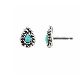 Boho studs turquoise - 925 zilver