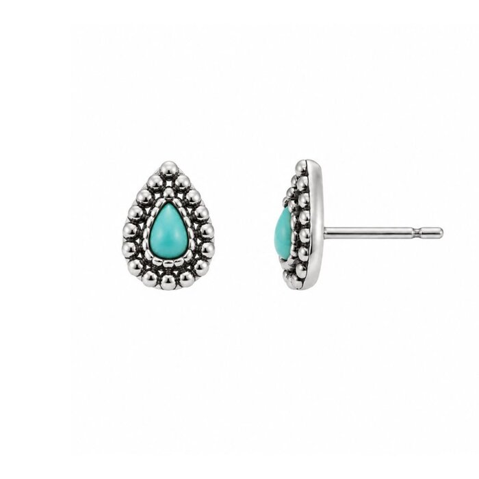 Boho studs turquoise - 925 zilver
