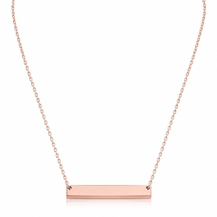 Bar ketting rose plated
