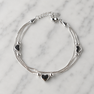 Armband hartjes - 925 zilver