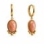 Huggie earrings Sunstone - goud
