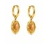 Huggie oorbellen Sunstone goud