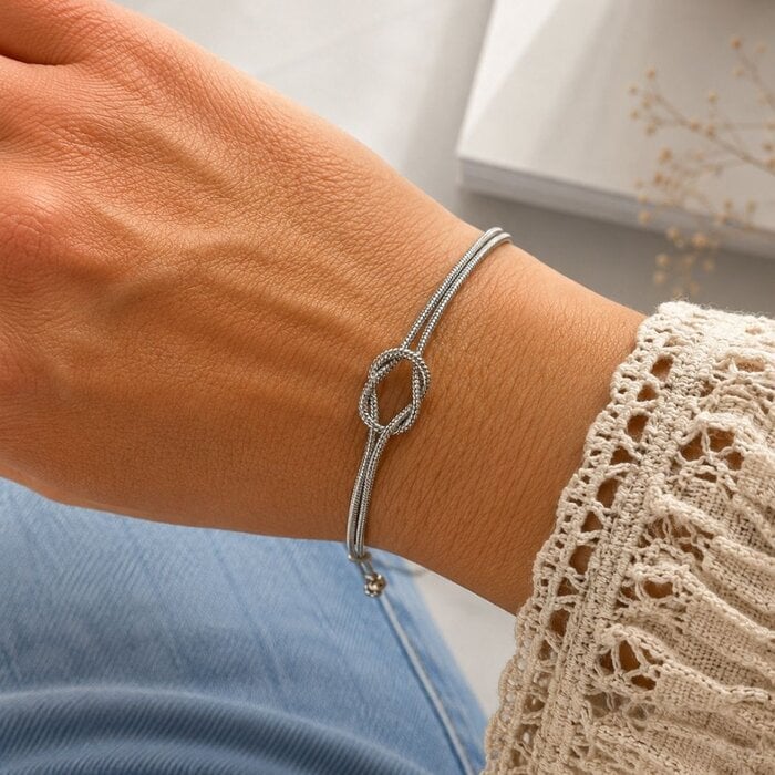 Friendship bracelet zilver