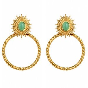 Statement oorbellen amazoniet