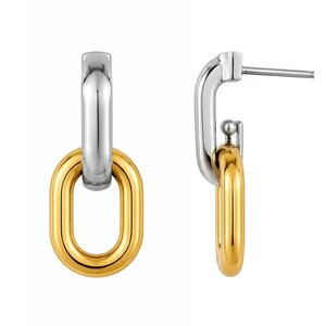 Oorknopjes goud/zilver - stainless steel