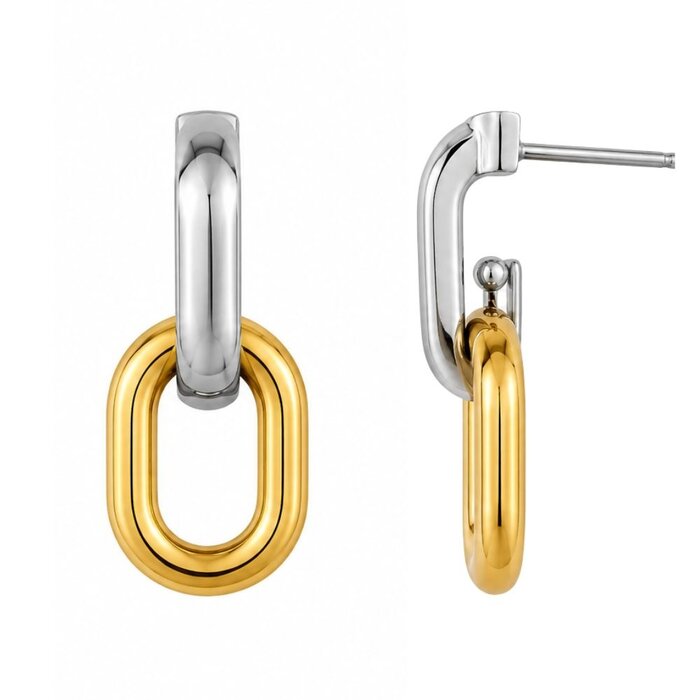 Oorknopjes goud/zilver - stainless steel
