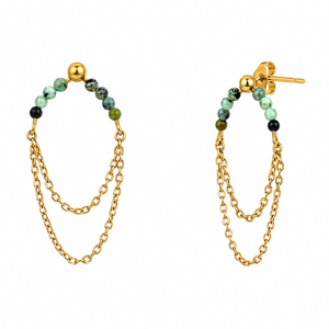 Oorbellen African Turquoise goud