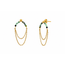 Oorbellen African Turquoise goud