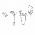 Oorbellen set Sparkly zilver