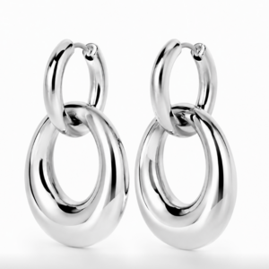 Curve Link Hoops - zilver