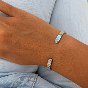 Opal bangle 925 zilver
