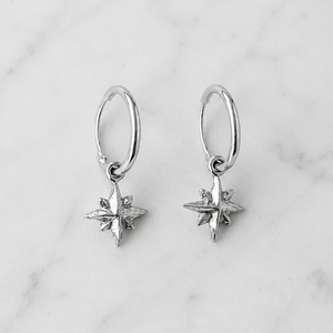 Oorringetjes northern star - 925 zilver