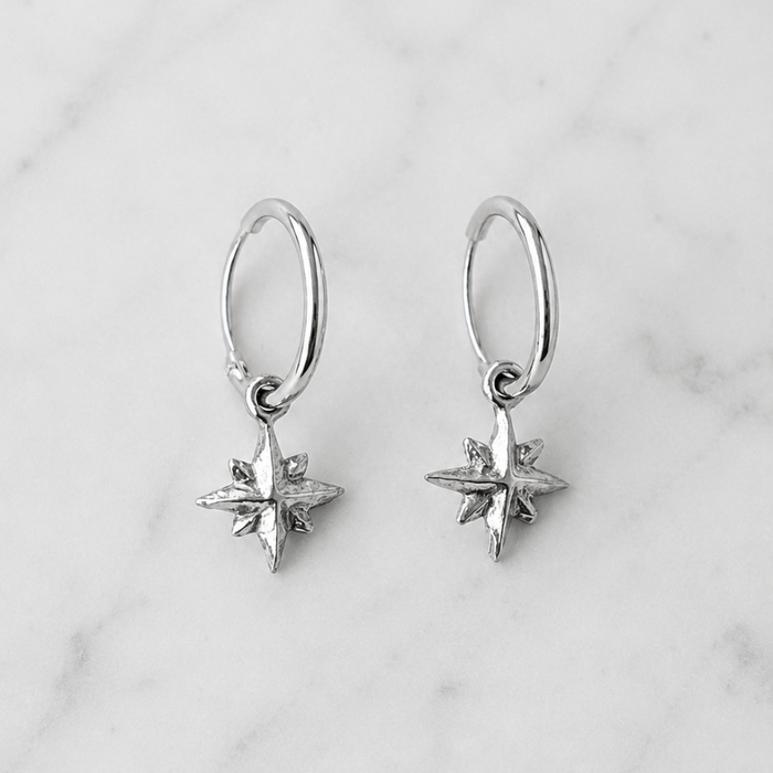 Oorringetjes northern star - 925 zilver