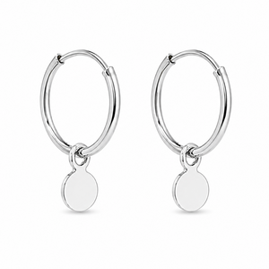 Oorringen met rondje 925 zilver