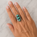 Boho turquoise ring maat 21