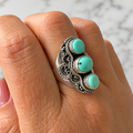 Boho turquoise ring maat 21