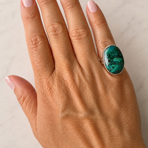 Chrysocolla ring maat 16