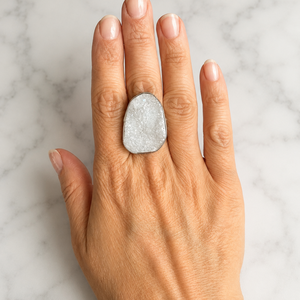 Druzy ring zilver