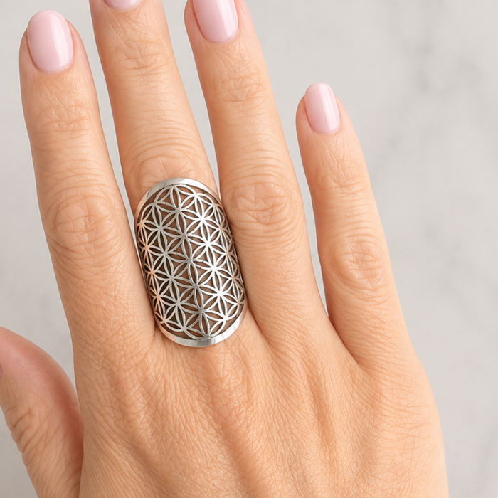 Boho ring Flower - 925 zilver