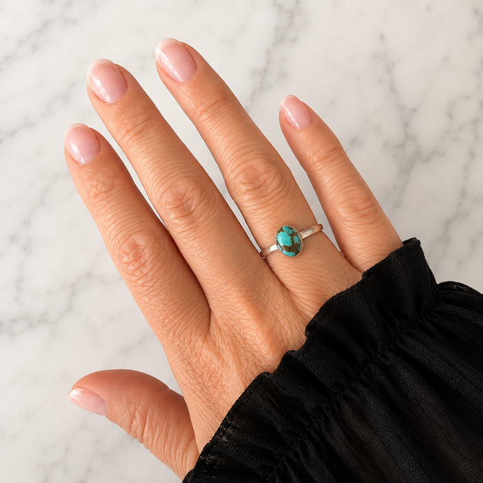 Geboortesteen ring - turquoise
