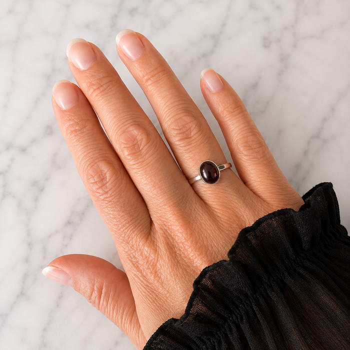 Geboortesteen ring - garnet