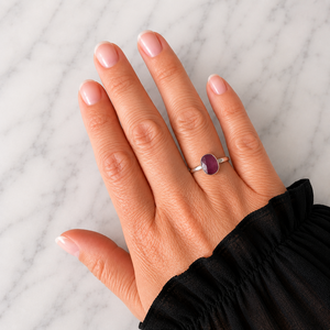 Geboortesteen ring - red ruby
