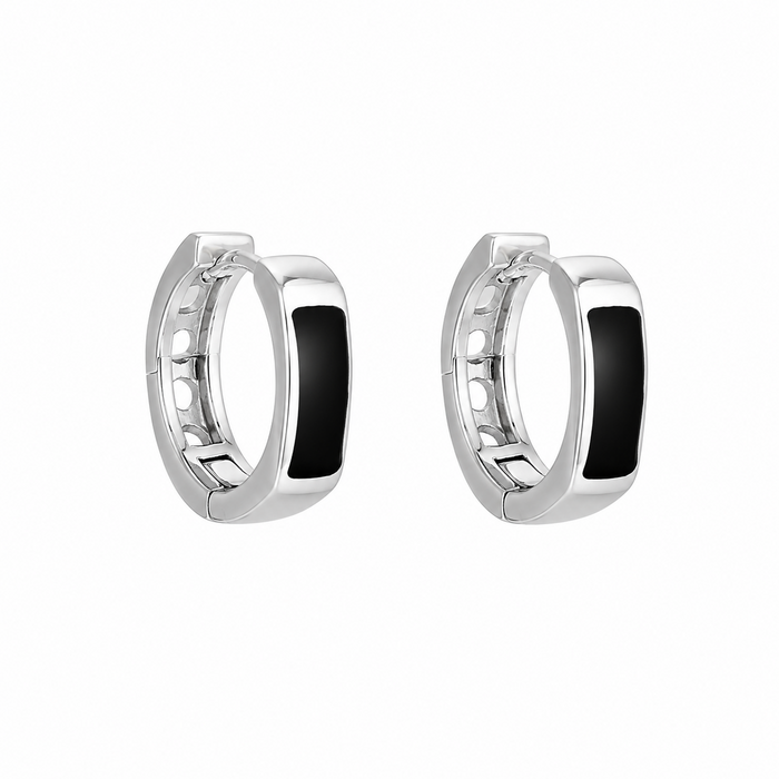 Oorringen zwart - 925 zilver