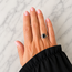 Black onyx flower ring - maat 19
