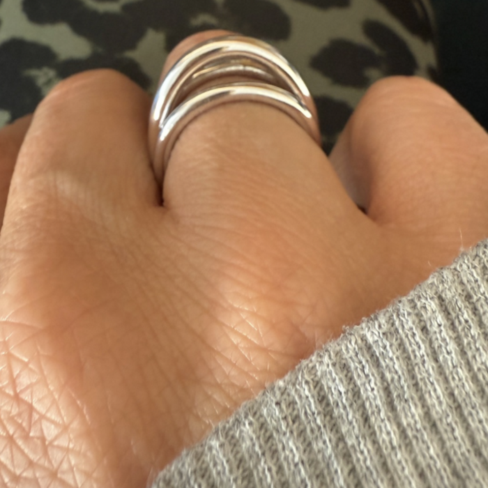 Triple line ring - maat 17.5