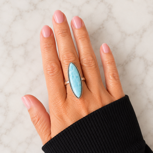 Larimar ring - maat 21