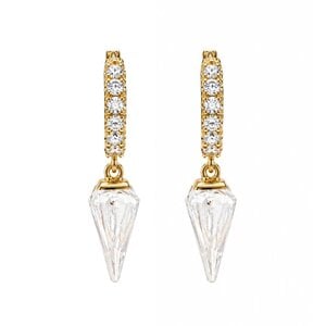 Oorringen zirkonia - goldplated