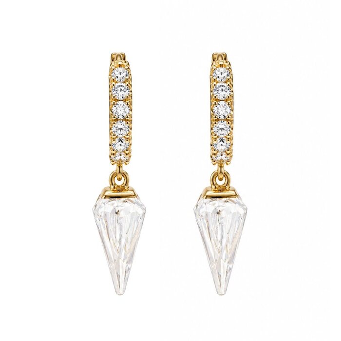 Oorringen zirkonia - goldplated