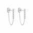 Oorknopjes met chain - 925 zilver