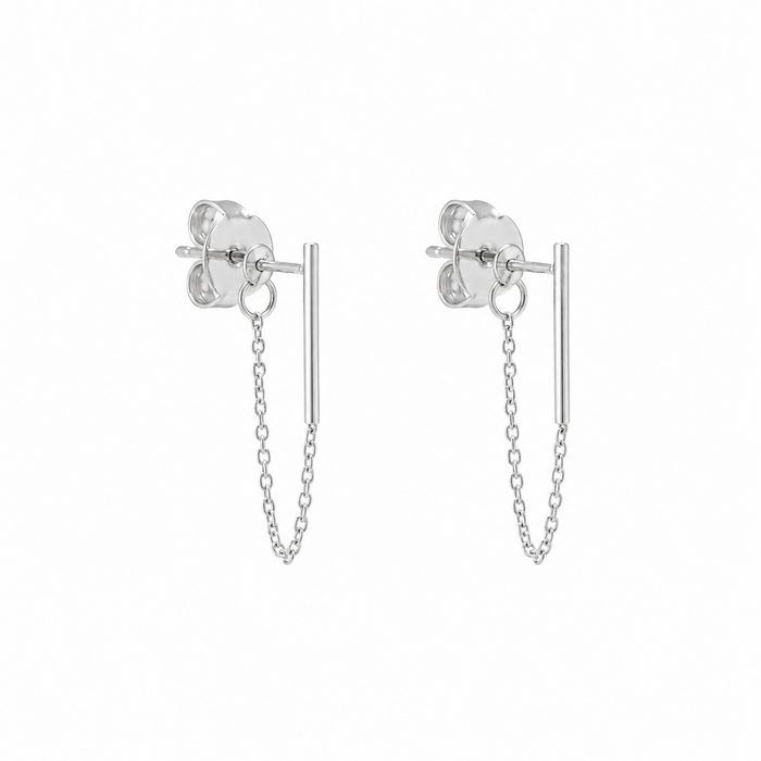 Oorknopjes staafje - 925 zilver