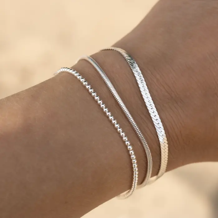 Flat snake bracelet - 925 zilver